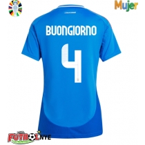 Camiseta Italia Alessandro Buongiorno #4 Primera Equipación para mujer Eurocopa 2024 manga corta